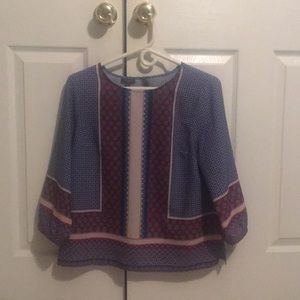 Talbots Petite Patterned Blouse size petite M